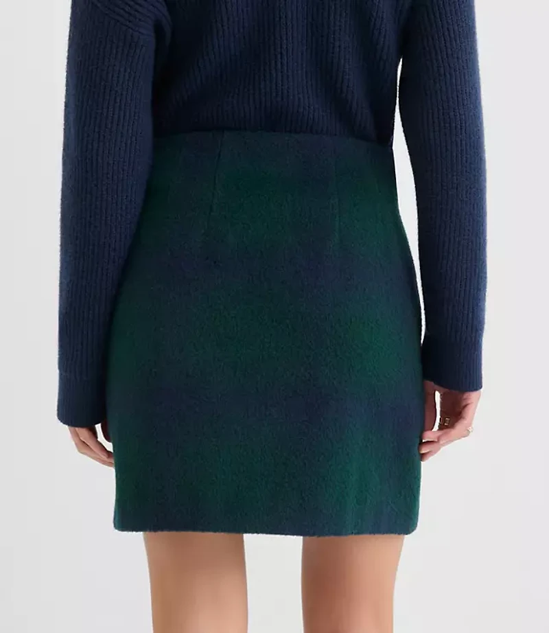 Plaid Welt Pocket Mini Skirt