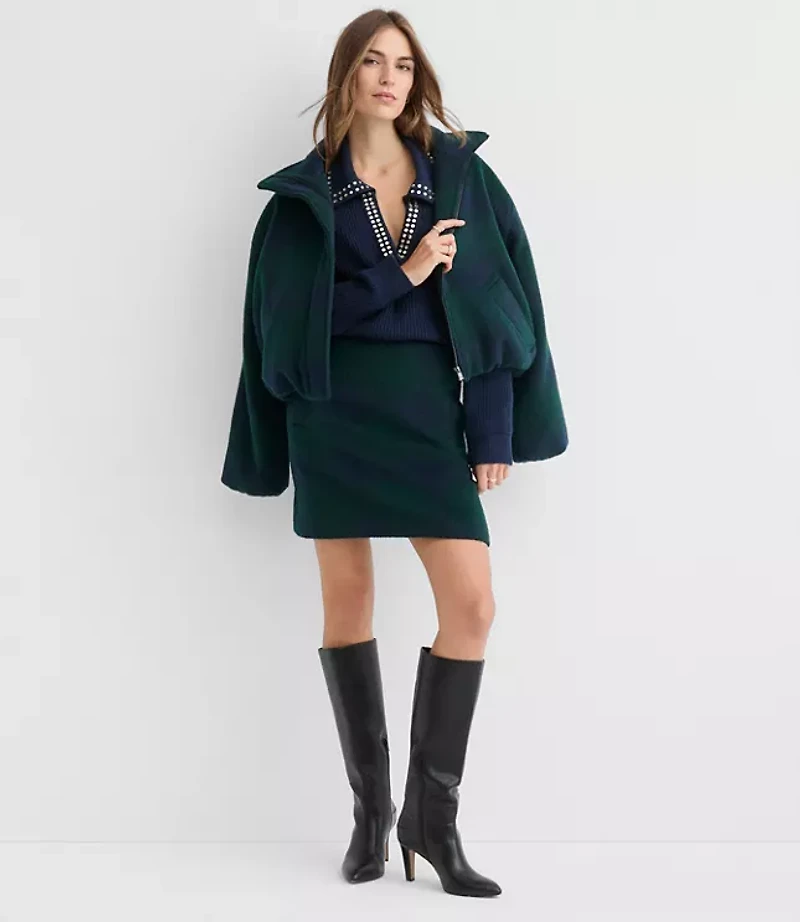 Plaid Welt Pocket Mini Skirt