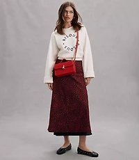 Heart Layered Column Midi Skirt