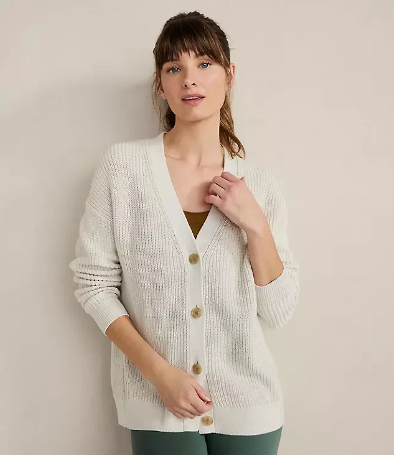 Haven Well Within Organic Cotton Shaker Stitch Cardigan