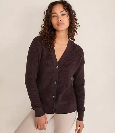 Haven Well Within Organic Cotton Shaker Stitch Cardigan