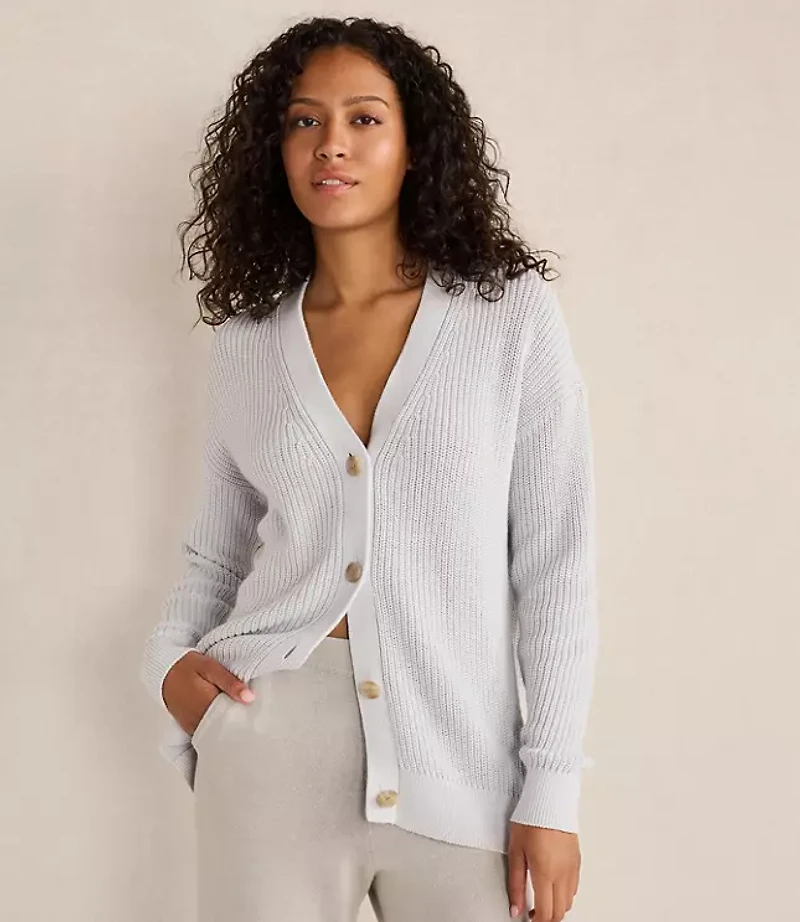 Haven Well Within Organic Cotton Shaker Stitch Cardigan