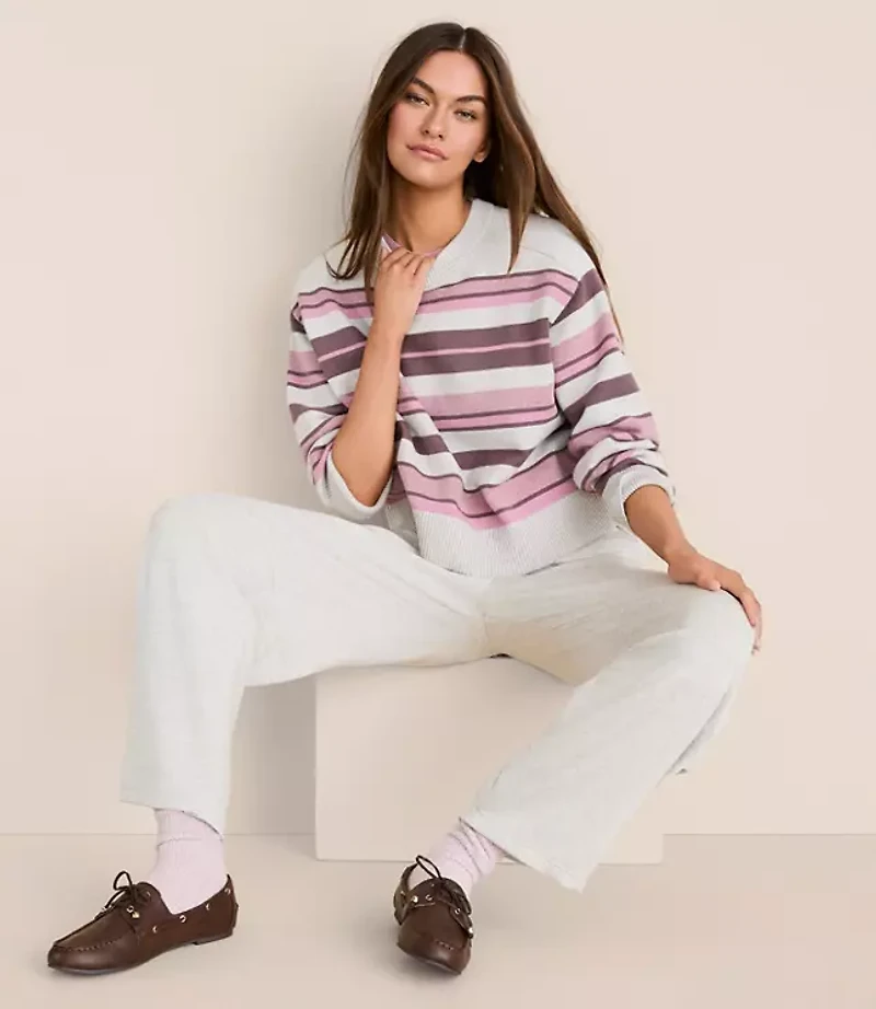 Lou & Grey Striped Oversized Dreamstitch Sweater