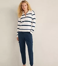 Haven Well Within Organic Cotton Interlock Striped Quarter Zip