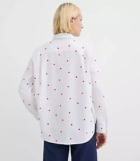 Petite Heart Embroidered Everyday Relaxed Pocket Shirt