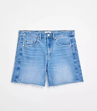 Rivete Fresh Cut Seamed Boyfriend Shorts Light Wash