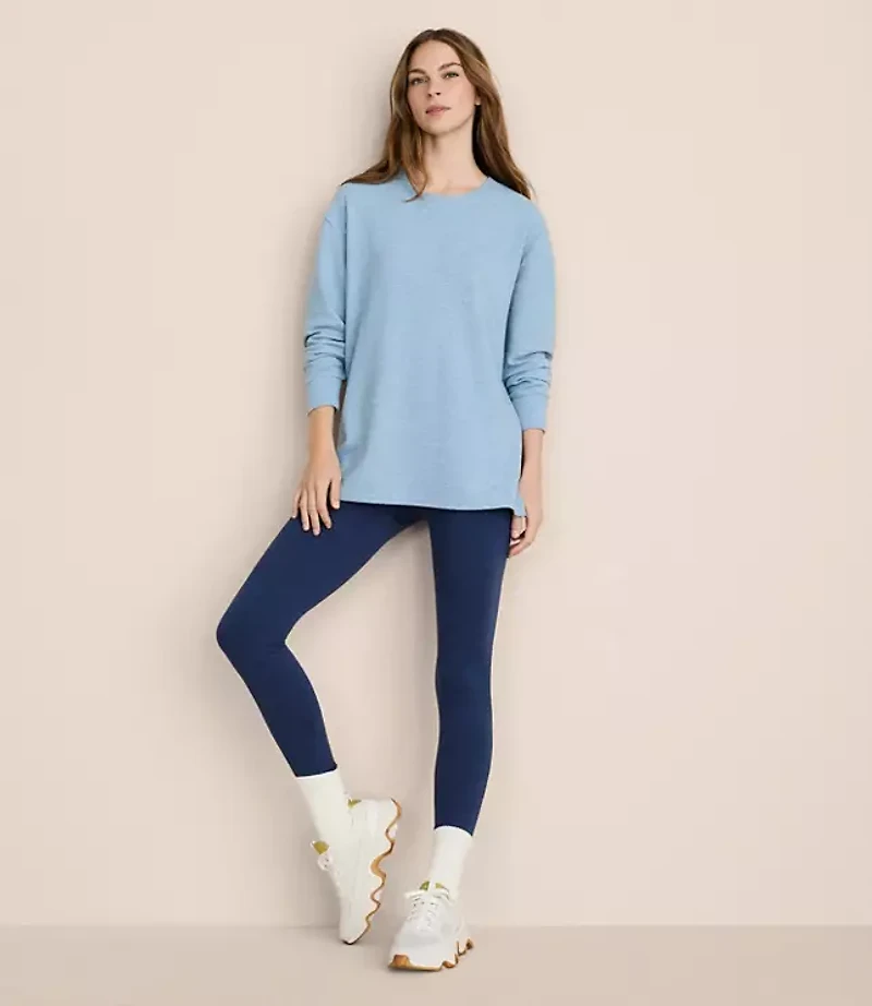 Petite Lou & Grey Flecked Ottoman Side Slit Tunic Top