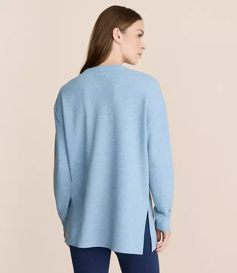 Petite Lou & Grey Flecked Ottoman Side Slit Tunic Top