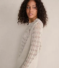 Haven Well Within Organic Cotton Linen Open Stitch Crewneck Sweater