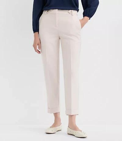 Petite Curvy Cuffed Riviera Slim Pants Melange
