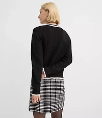 Petite Tipped Pointelle Cardigan