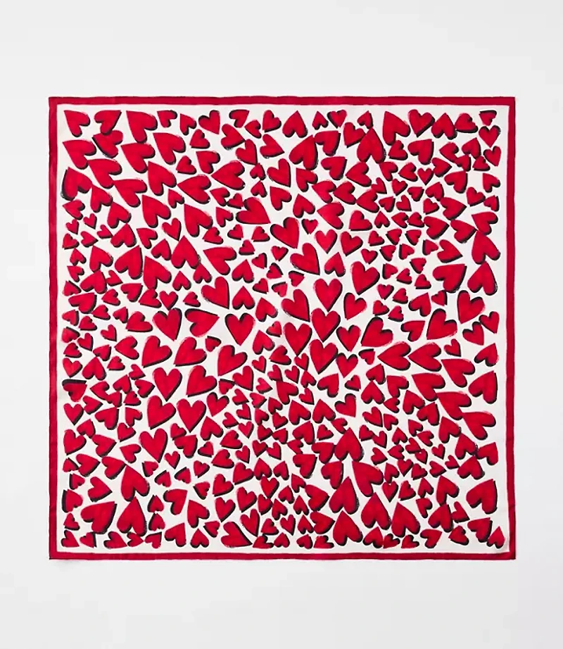 Heart Silk Square Scarf