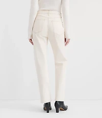 Rivete Petite High Rise Straight Jeans Ivory