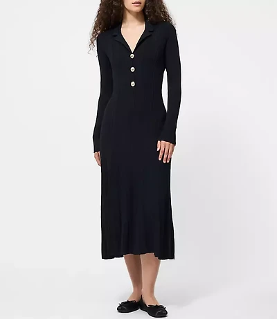 French Connection Crinkle Knit Maxi Dress