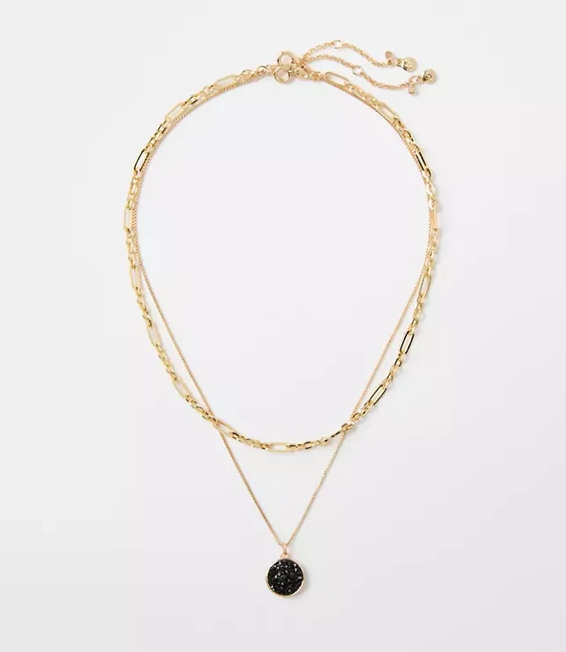 Circle Layered Necklace Set