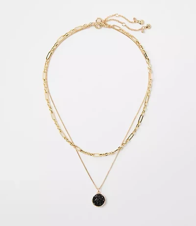 Circle Layered Necklace Set