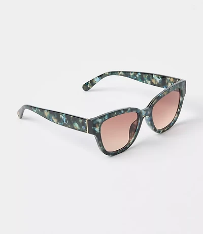 Tortoiseshell Print Square Sunglasses