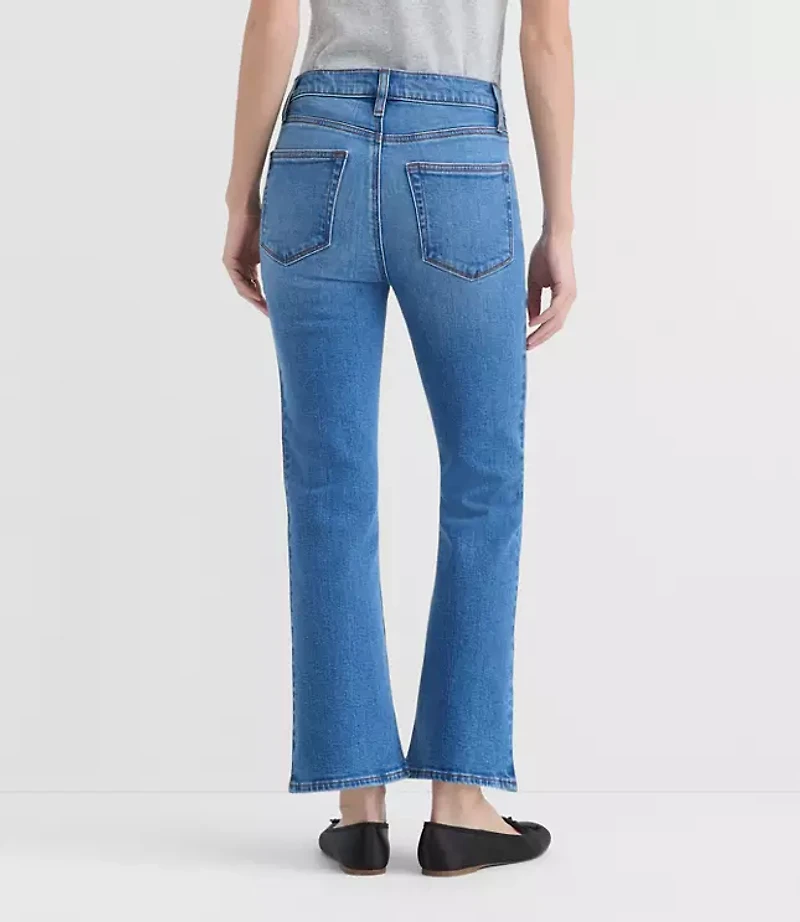 Rivete Petite High Rise Kick Crop Jeans Vintage Mid Wash