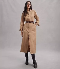 Petite Twill Midi Pocket Shirtdress