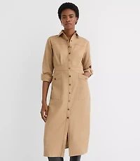 Petite Twill Midi Pocket Shirtdress