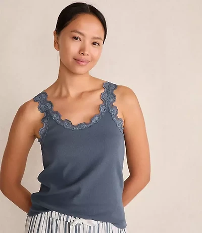 Haven Well Within Organic Cotton Rib Knit Lace Tank