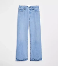 Rivete Petite Unpicked Mid Rise Wide Leg Jeans Vintage Light Wash