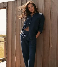 Haven Well Within Linen Barrel Leg Pants