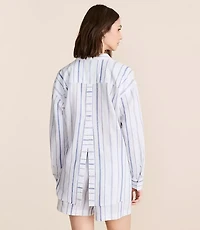 Lou & Grey Striped Linen Cotton Back Slit Tunic Shirt
