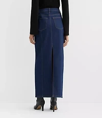 Rivete Petite Seamed Denim Maxi Skirt Nova Wash