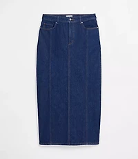 Rivete Petite Seamed Denim Maxi Skirt Nova Wash