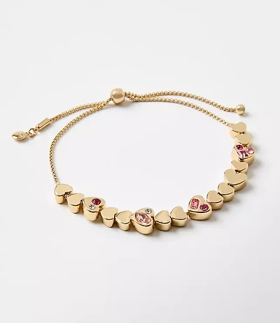 Sparkle Heart Pull Tie Bracelet