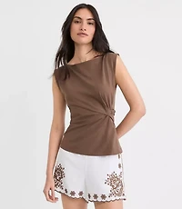 Knotted Boatneck Top