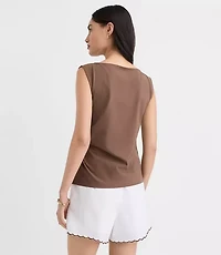 Knotted Boatneck Top