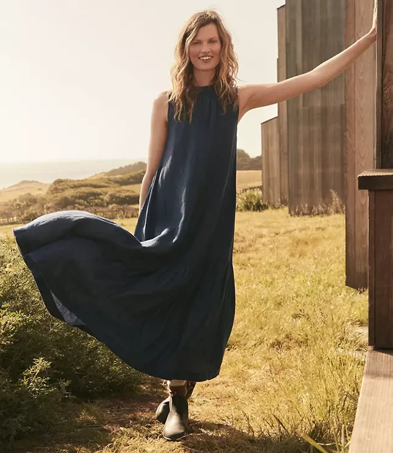 Haven Well Within Linen Tiered Midi Dress