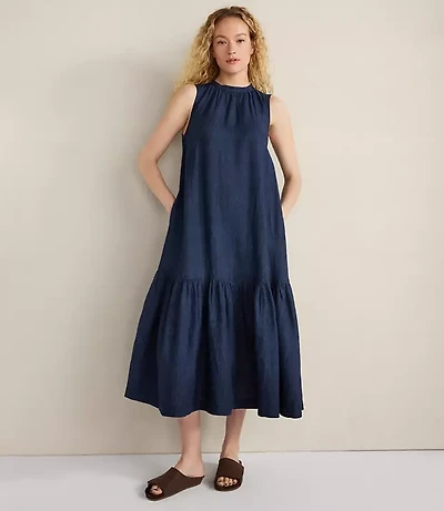 Haven Well Within Linen Tiered Midi Dress