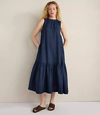 Haven Well Within Linen Tiered Midi Dress
