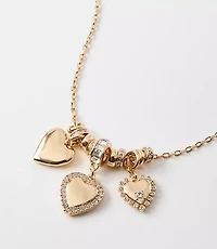 Sparkle Heart Cluster Necklace
