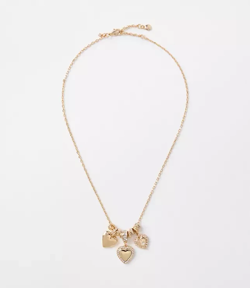 Sparkle Heart Cluster Necklace