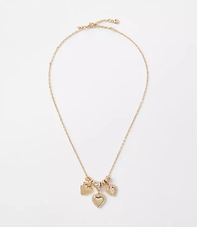 Sparkle Heart Cluster Necklace