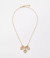 Sparkle Heart Cluster Necklace