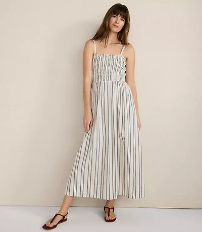Haven Well Within Organic Cotton Poplin Smocked Midi Dress
