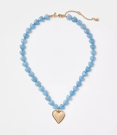 Beaded Heart Statement Necklace