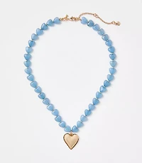 Beaded Heart Statement Necklace