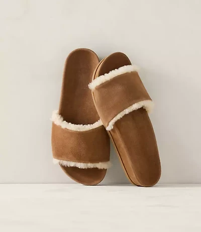 Haven Well Within Suede and Sherpa Molded Slides