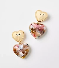 Tortoiseshell Print Puffy Heart Earrings
