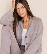Lou & Grey Heathered Scubasoft V-Neck Pocket Cardigan