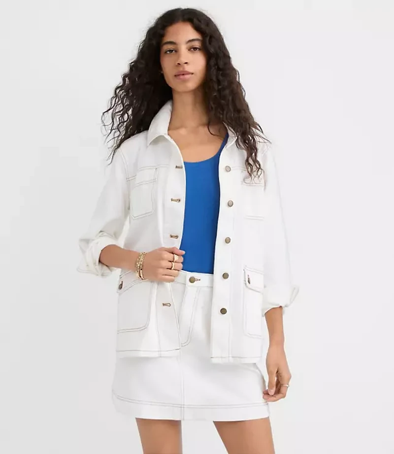 Topstitched Twill Chore Jacket
