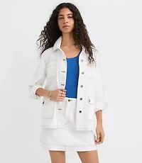 Topstitched Twill Chore Jacket