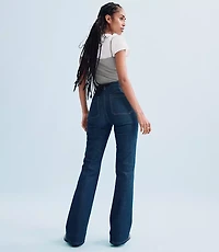 Rivete Petite Patch Pocket High Rise Slim Flare Jeans Classic Rinse Wash