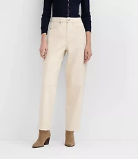 Rivete Petite Seamed High Rise Barrel Jeans Ivory
